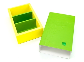 Коробка сложного кроя из двух частей с ложементом и индивидуальным дизайном